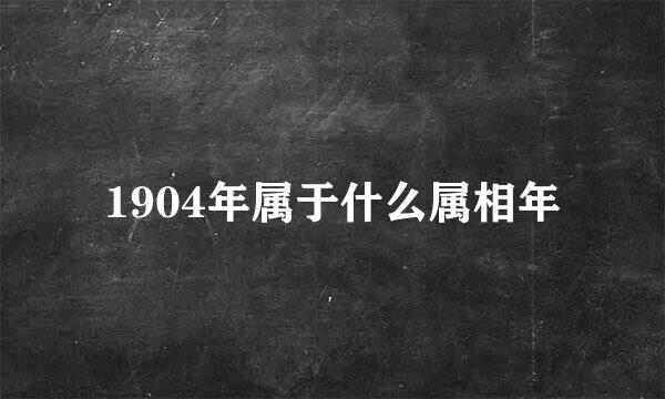 1904年属于什么属相年