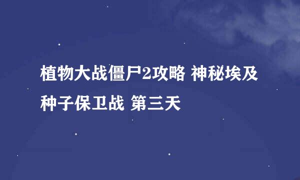 植物大战僵尸2攻略 神秘埃及 种子保卫战 第三天
