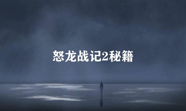 怒龙战记2秘籍