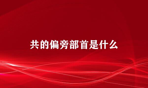 共的偏旁部首是什么