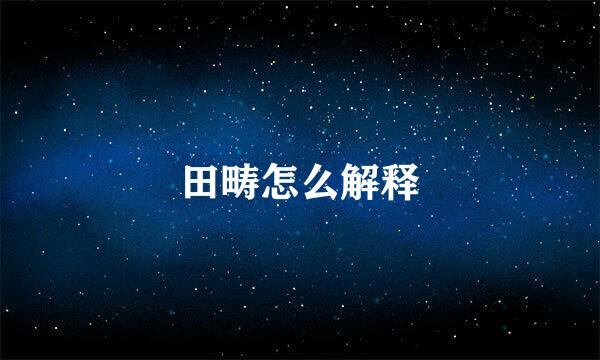 田畴怎么解释