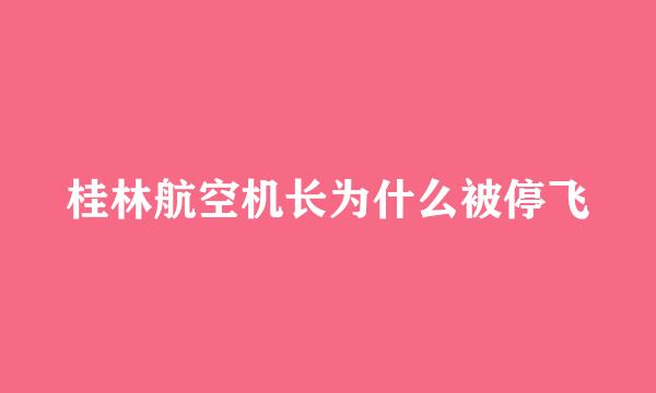 桂林航空机长为什么被停飞