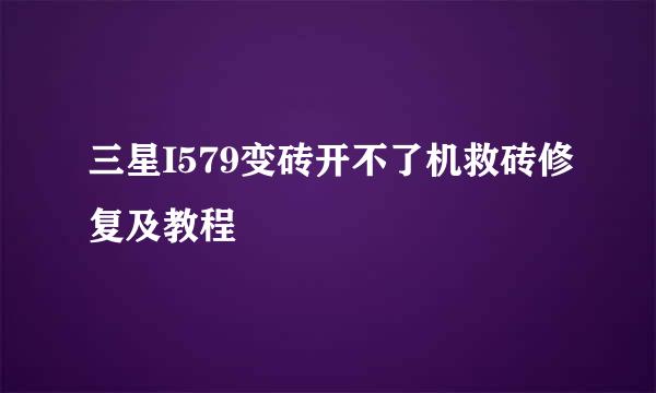 三星I579变砖开不了机救砖修复及教程
