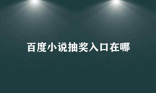 百度小说抽奖入口在哪