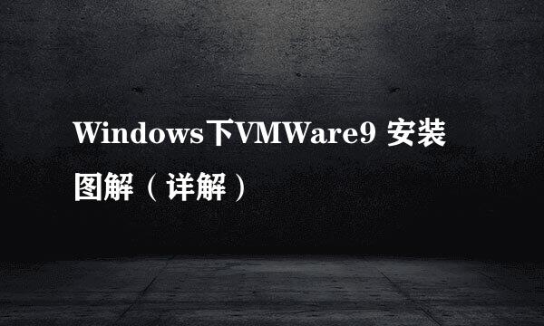 Windows下VMWare9 安装图解（详解）