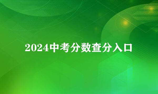 2024中考分数查分入口