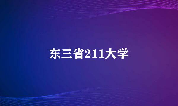 东三省211大学