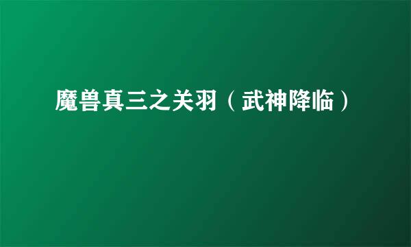 魔兽真三之关羽（武神降临）