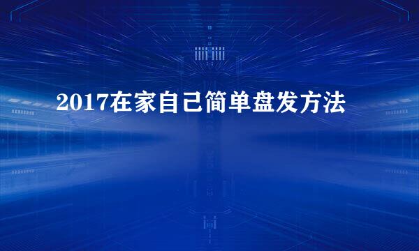 2017在家自己简单盘发方法