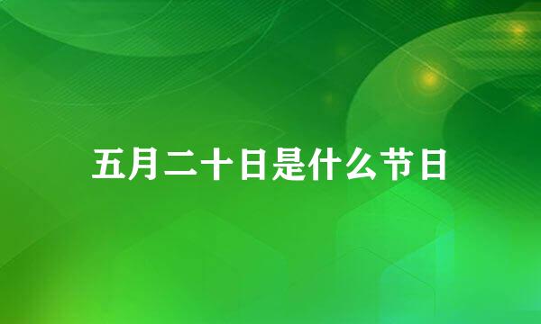 五月二十日是什么节日