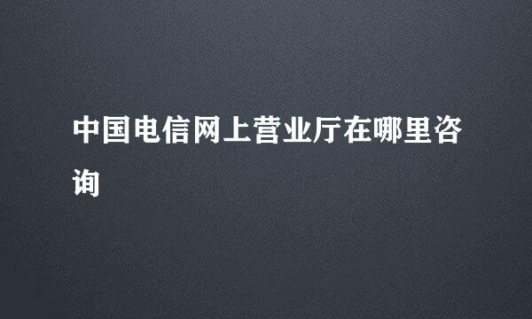 中国电信网上营业厅在哪里咨询