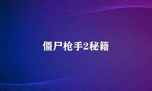 僵尸枪手2秘籍