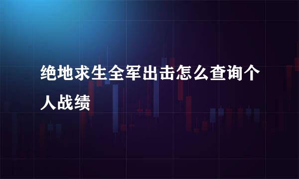 绝地求生全军出击怎么查询个人战绩