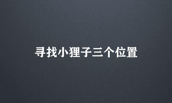 寻找小狸子三个位置