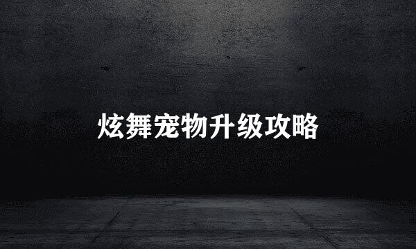 炫舞宠物升级攻略