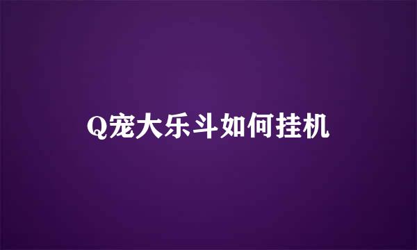 Q宠大乐斗如何挂机
