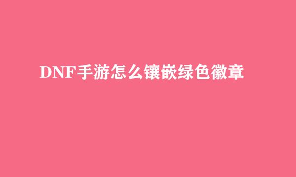 DNF手游怎么镶嵌绿色徽章