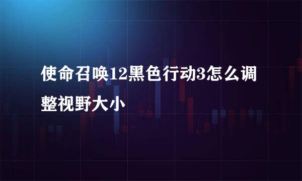 使命召唤12黑色行动3怎么调整视野大小