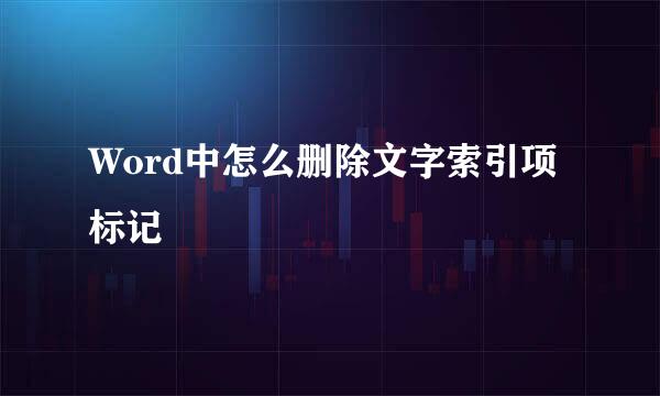 Word中怎么删除文字索引项标记