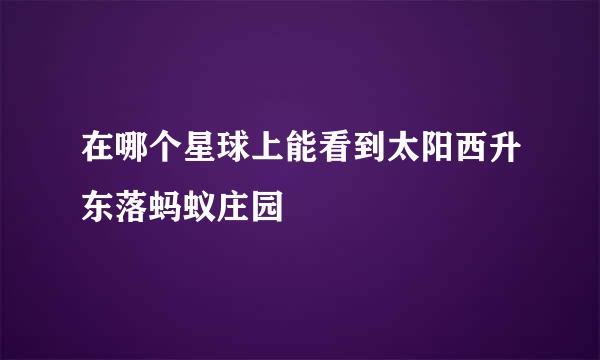 在哪个星球上能看到太阳西升东落蚂蚁庄园