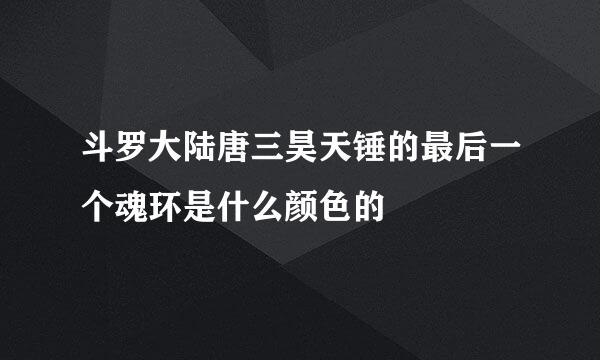 斗罗大陆唐三昊天锤的最后一个魂环是什么颜色的