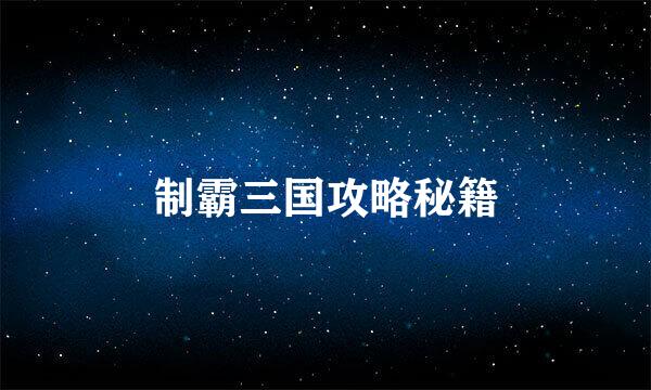 制霸三国攻略秘籍