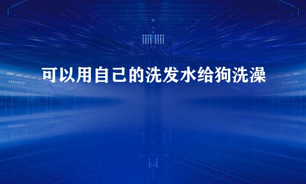 可以用自己的洗发水给狗洗澡