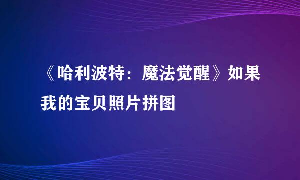《哈利波特：魔法觉醒》如果我的宝贝照片拼图