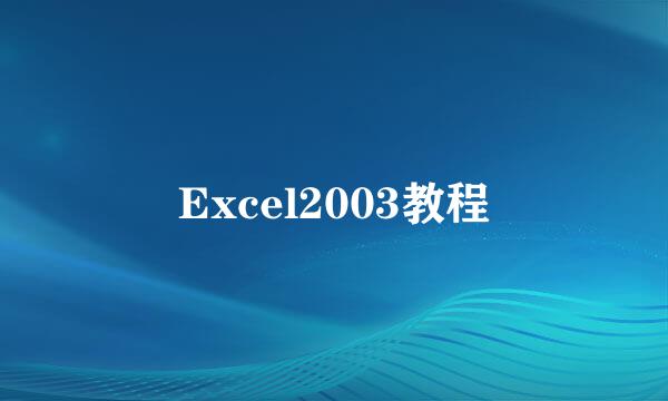 Excel2003教程