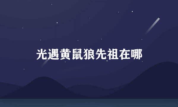 光遇黄鼠狼先祖在哪