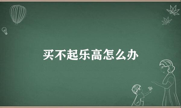 买不起乐高怎么办