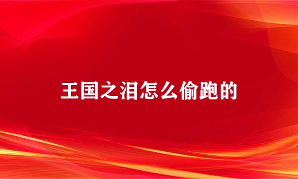 王国之泪怎么偷跑的