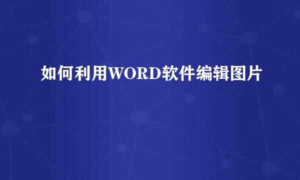 如何利用WORD软件编辑图片