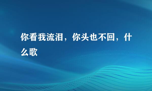 你看我流泪,你头也不回,什么歌