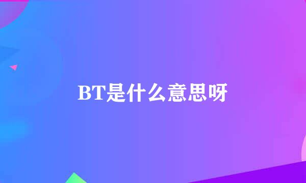 BT是什么意思呀