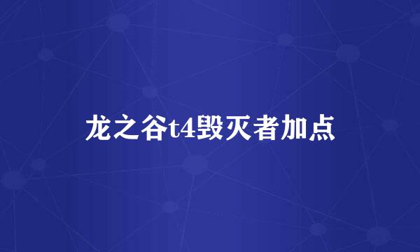 龙之谷t4毁灭者加点