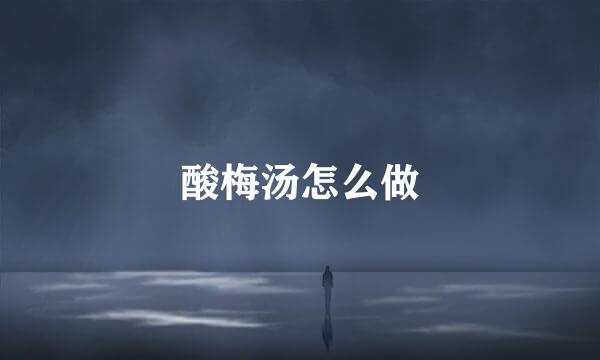 酸梅汤怎么做