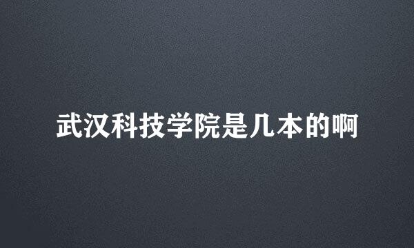 武汉科技学院是几本的啊
