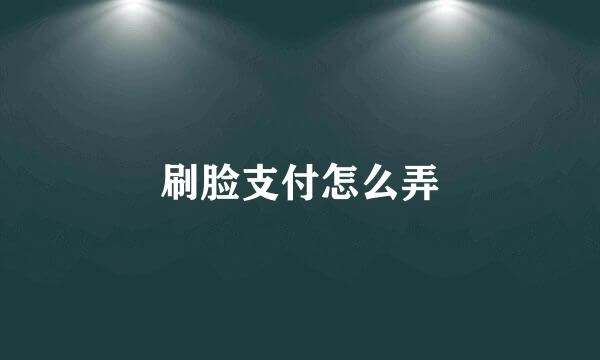 刷脸支付怎么弄