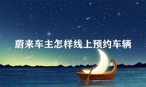 蔚来车主怎样线上预约车辆