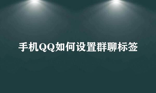 手机QQ如何设置群聊标签