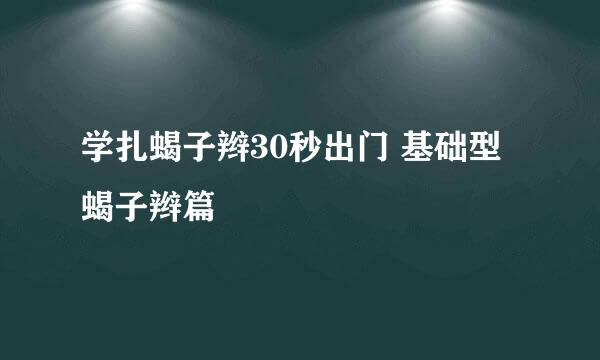 学扎蝎子辫30秒出门 基础型蝎子辫篇