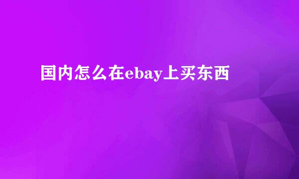 国内怎么在ebay上买东西