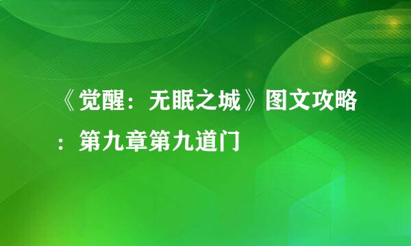 《觉醒：无眠之城》图文攻略：第九章第九道门