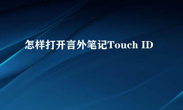 怎样打开言外笔记Touch ID
