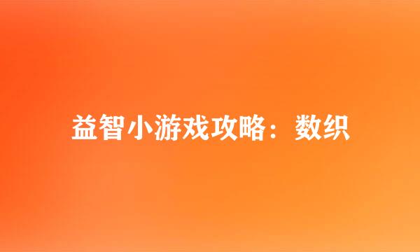 益智小游戏攻略：数织