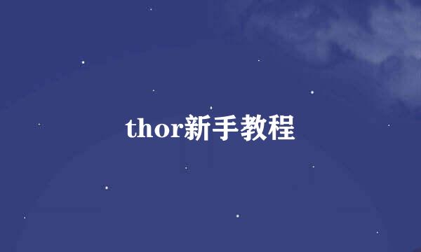 thor新手教程