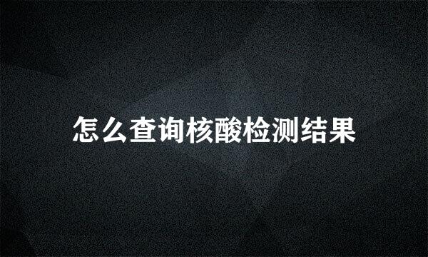 怎么查询核酸检测结果