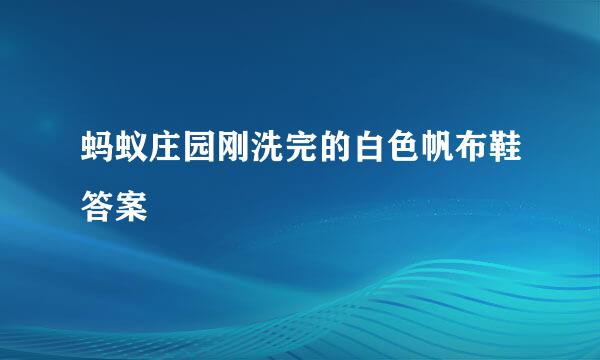蚂蚁庄园刚洗完的白色帆布鞋答案