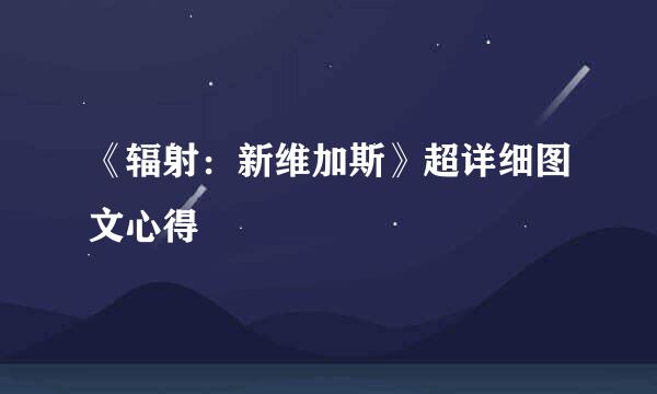 《辐射：新维加斯》超详细图文心得